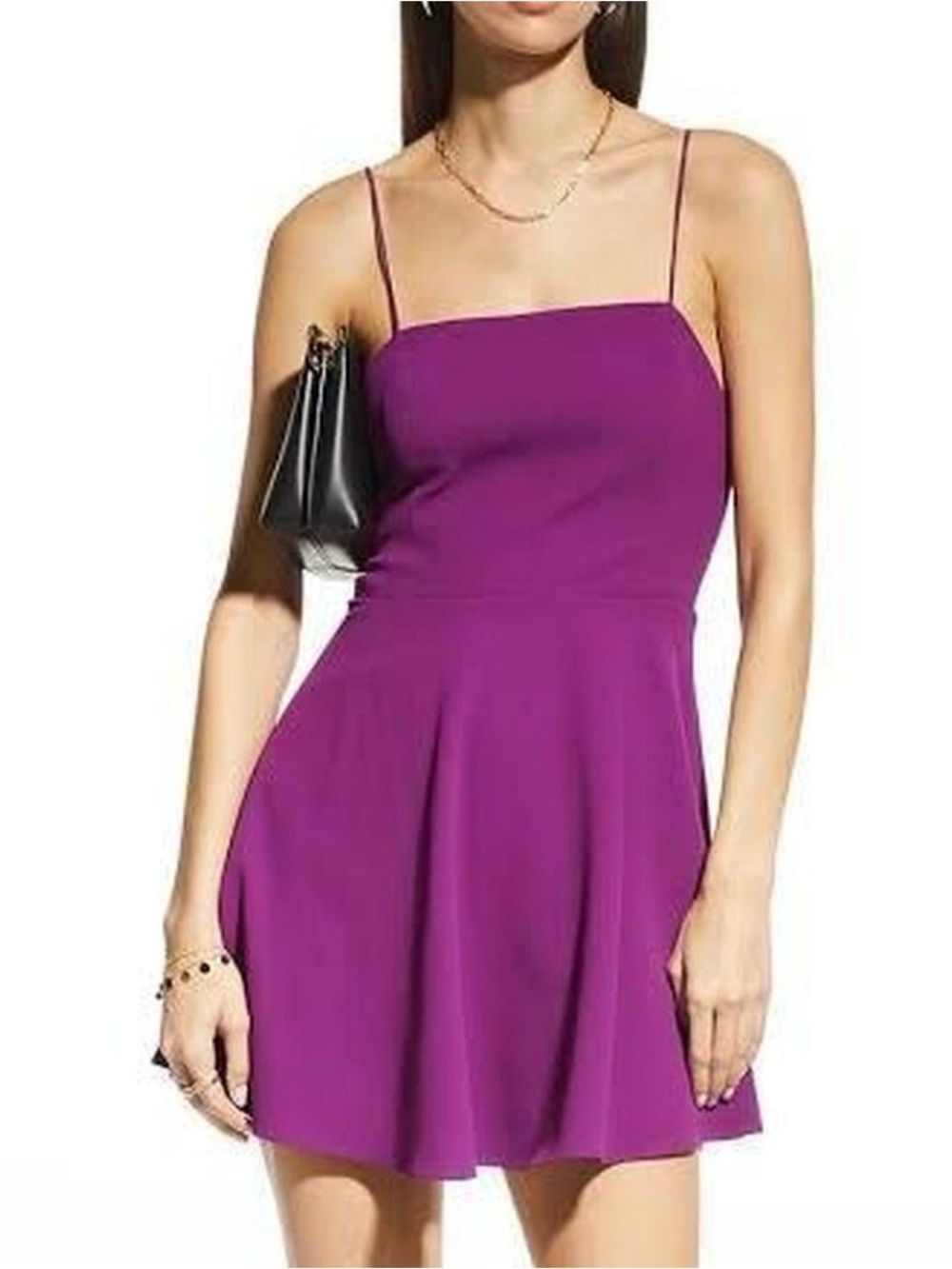 Alice + Olivia Purple Spaghetti-Strap A-Line Mini Dress Glinda Small Revolve